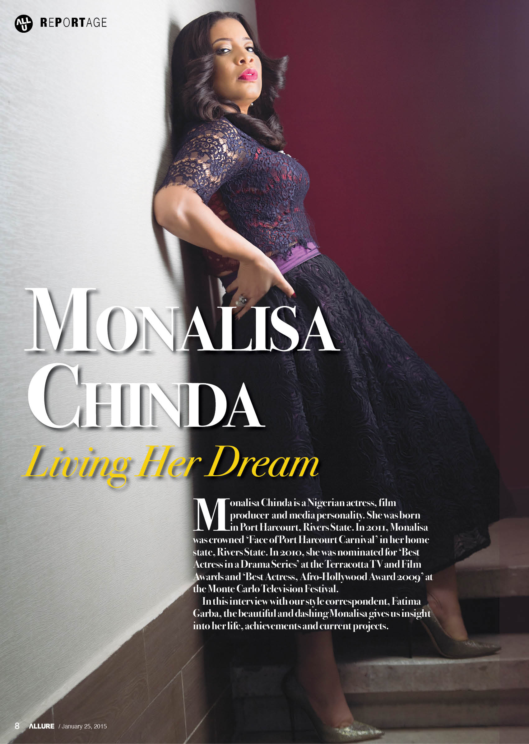 Graceful Stunning Monalisa Chinda Covers Vanguard Allure Magazine