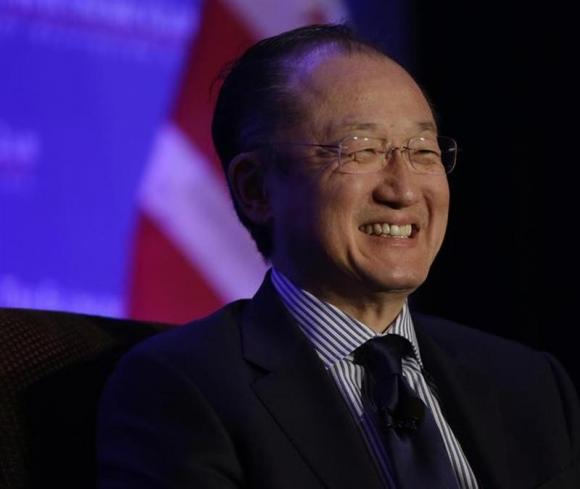 World Bank President Jim Yong Kim is interviewed during a morning breakfast session of the Economic Club of Washington