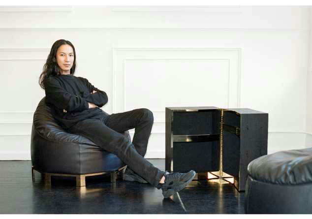 Alex Wang models his Furniture designs.