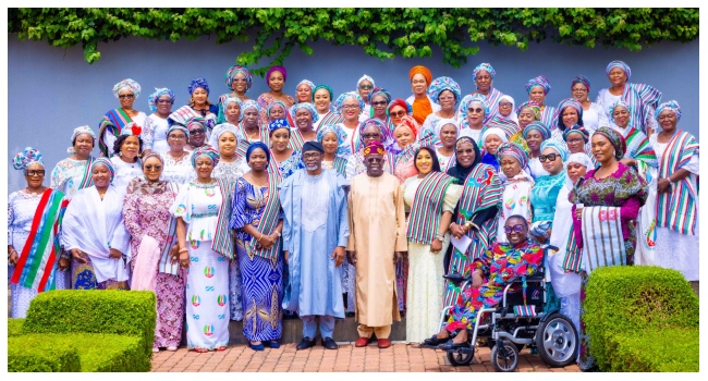 President Bola Ahmed Tinubu met the National, Zonal and State Women Leaders of the All Progressives Congress led by Dr Betta Edu, the National Woman Leader and other Progressive Women stakeholders at the Council Chambers at the Presidential Villa on Thursday, July 13, 2023. Photo: Nosa Asemota